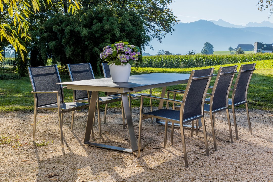 DELTA Fix 220 x 100 cm mit DRAGON Eden grafito Sessel - CROP