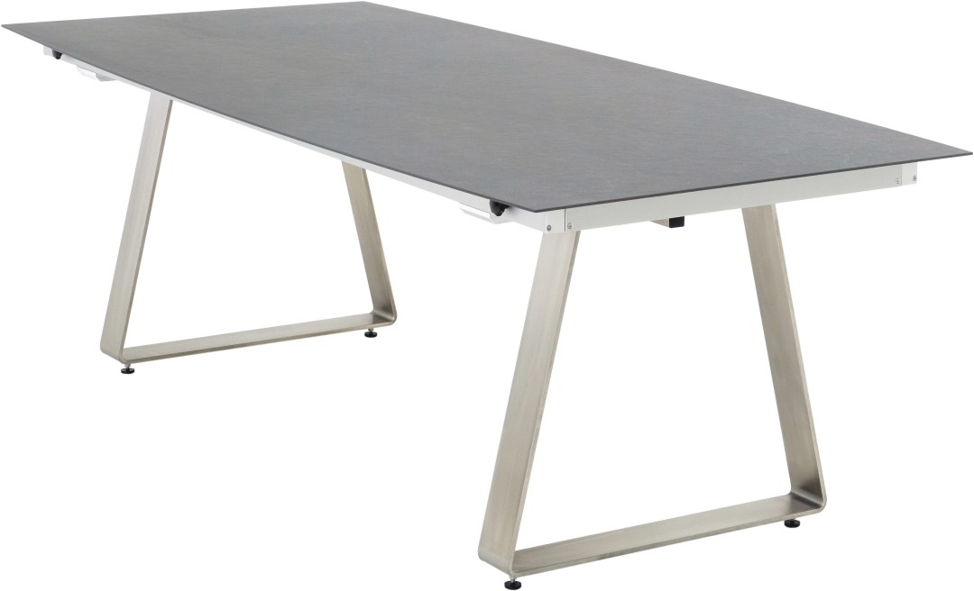 DELTA Fix Tisch Bootsform 220 x 100 Dark Stone 971006 - weiss